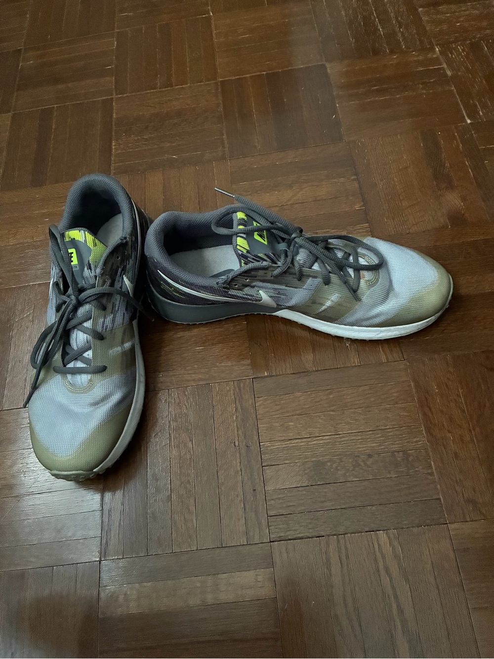 Nike Men’s Gray Athletic Shoes with Lime Accents